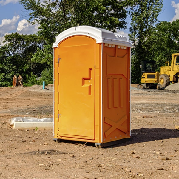 do you offer hand sanitizer dispensers inside the portable restrooms in Hallieford